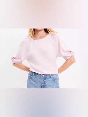 LOFT Pleated Puff Sleeve Sweatshirt EUC